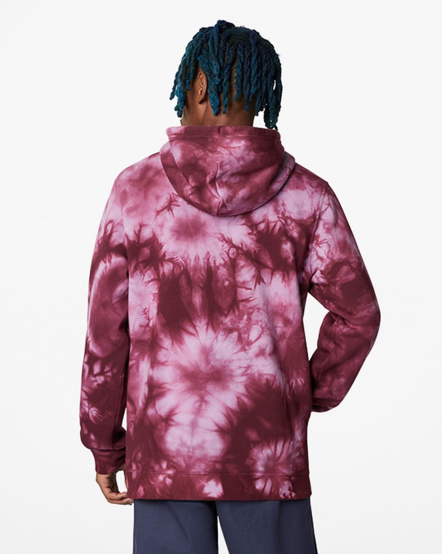 Men's Converse Go-To Star Dyed Standard Fit Fleece Pullover Hoodie Purple | AU 064E5P